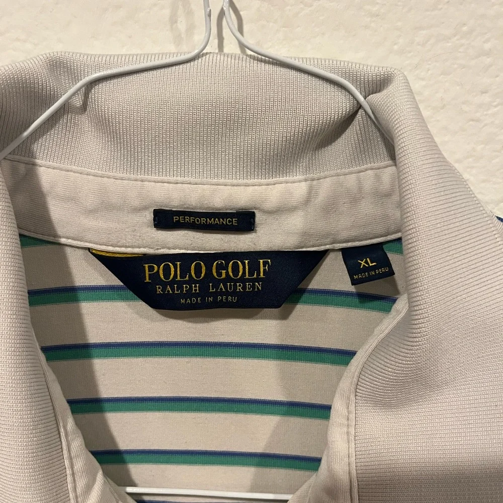 Polo Golf Ralph Lauren Shirt Mens XL Big Pony Button Polyester Cotton Blend‎ EUC